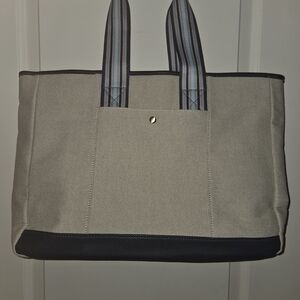 Brouk & Co Navy and Tan Canvas Tote